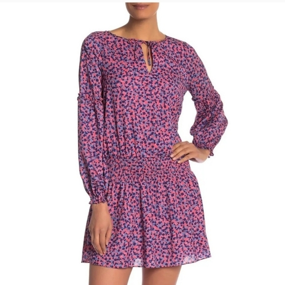 Parker Dresses & Skirts - Parker Women Pink/Navy Floral Mini Dress Sz L Cottagecore Boho Praire Party